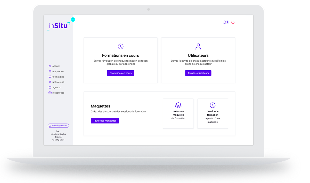 inSitu - Tableau de bord des formations